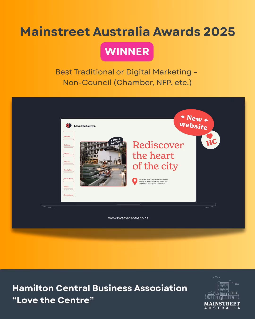 Hamilton Central Business Association Brings Home Prestigious Mainstreet Australia Award