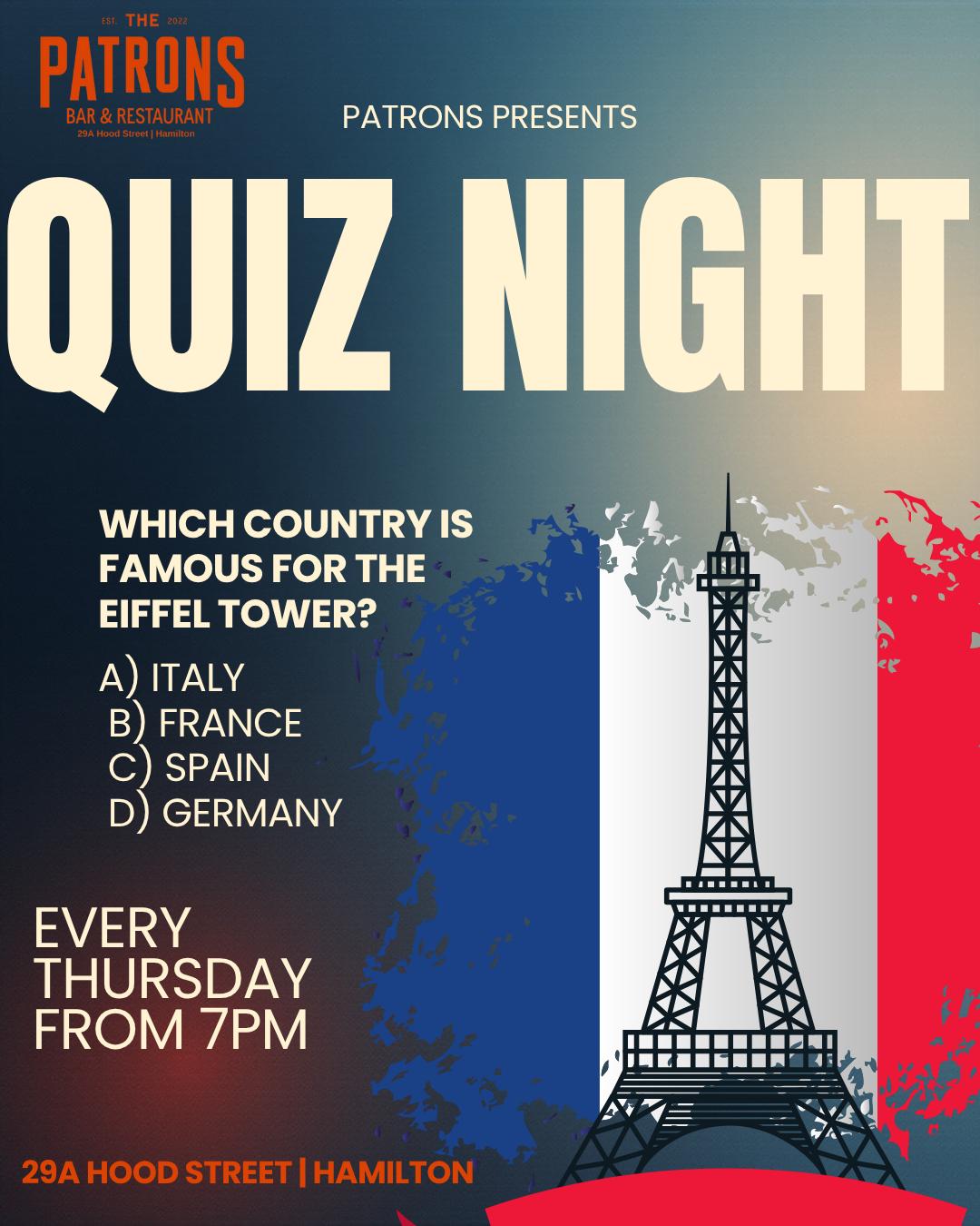 Patrons Quiz Night